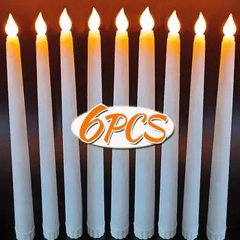 Беспламенные свечи на батарейках, большие светодиодные свечи с теплым светом для украшения дома на Рождество, Хэллоуин 1PC