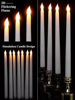 Беспламенные свечи на батарейках, большие светодиодные свечи с теплым светом для украшения дома на Рождество, Хэллоуин 1-Pack теплый белый