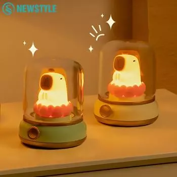 Беспламенные свечи ночник милый капибара керосин спальный ночник с регулируемой яркостью 2 режима освещения прикроватная лампа для детской спальни