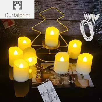 Беспламенный светодиодный светильник-свеча для дома, рождественской вечеринки, свадебного украшения, электронная лампа-свеча, перезаряжаемые свечи