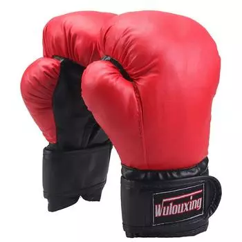 Бесплатная экипировка для взрослых, перчатки из искусственной кожи, перчатки для спортзала, тренировочные перчатки, боксерские перчатки red-Ages 3-10