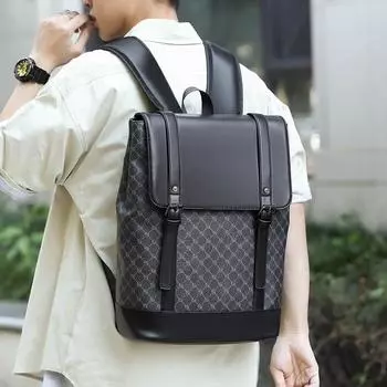 Бесплатная доставка Мужской рюкзак для бизнеса и отдыха, рюкзак из мягкой искусственной кожи с текстурным принтом для компьютера, европейский и американский винтажный рюкзак