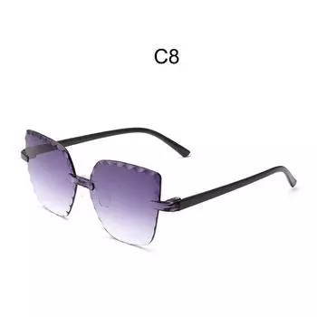 Бесплатная доставка, новые модные детские солнцезащитные очки с цветочным принтом, бескаркасные многоугольные детские солнцезащитные очки