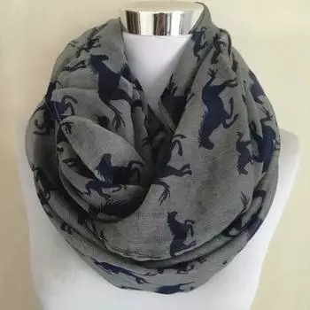 Бесплатная доставка, новый дизайн, модный шарф с животным принтом, кольцо для женщин, хит продаж, шарф с изображением лошади, хит продаж, шарф с изображением лошади
