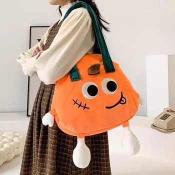 Бесплатная доставка, сумка с героями мультфильмов, осень и зима, новый лесной стиль, персонализированная сумка на плечо, популярная в Instagram девушка, зарубежная забавная плюшевая тыква