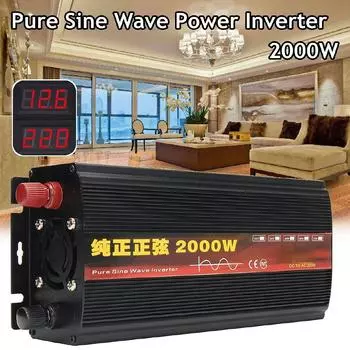 Бесплатная доставка + вспышка 50 Гц чистая синусоида инвертор 3000 Вт преобразователь 12 В в переменный ток 220 В + ЖК-дисплей 24V 2000W