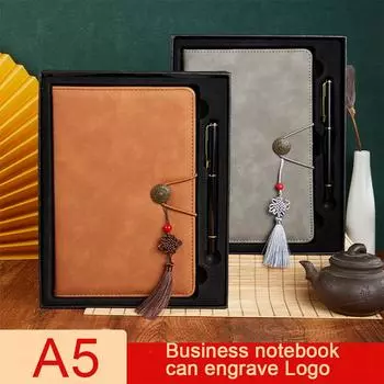 (Бесплатная гравировка логотипа.) Деловой блокнот А5 из мягкой кожи, протоколы офисных совещаний, студенческий дневник, блокнот, 100 листов, 200 страниц. A5 серый
