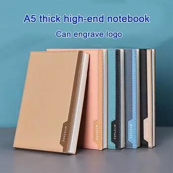 (Бесплатная гравировка логотипа) Простая студенческая тетрадь А5, протоколы деловых встреч, кожаный блокнот, дневник, 128 листов, 256 страниц A5 розовый