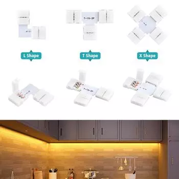 Бесплатная пайка 3PIN WS2812B WS2811 светодиодная лента разъем для соединения угловой прямой угол 10 мм для ws2811 2812 полоса света ленты 5PCS