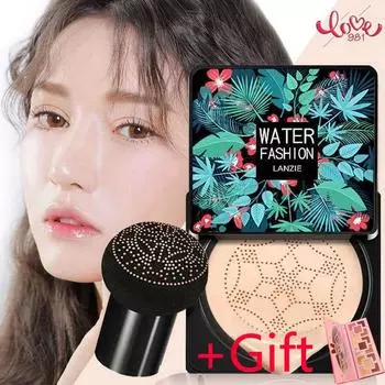 Бесплатная палитра теней для век из 15 цветов. Воздушная подушка bb грибная легкая водная красота воздушная подушка cc водонепроницаемая, против пота и без макияжа, без пудры. 1#ivory white+Gift