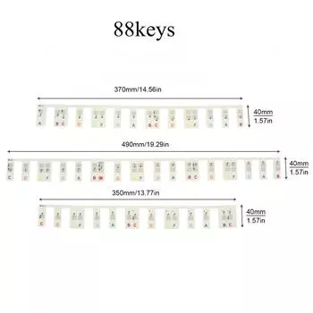 Бесплатная паста, светящаяся накладка, тип 61/88 клавиш, пианино, красочный маркер, силиконовые полоски, наклейка без клея 88 Keys