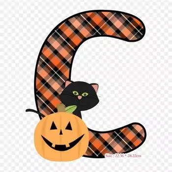 Бесплатная печать на Хэллоуин, буквы алфавита, буквы алфавита, термопереносная печать, виниловые нашивки, наклейки для одежды, аппликации «сделай сам», моющиеся нашивки