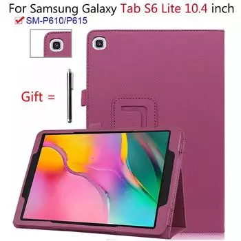 Бесплатная ручка с чехлом для Samsung Galaxy Tab S6 Lite 10,4 2022 2020 P610 SM-P610 P615 P613, чехол, защитный чехол для планшета pure красный