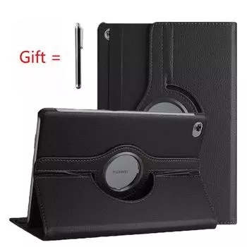 Бесплатная ручка с вращающимся на 360 градусов чехлом для Huawei Mediapad M5 Lite 10 BAH2-W19/L09/W09 10,1, чехол-подставка для планшета для Huawei M5 lite 10, чехол pure чёрный