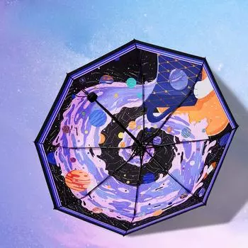 Бесплатные девять зонтов от солнца, двойного назначения, компактный, портативный, защита от солнца, защита от ультрафиолета, полностью автоматический складной зонт от солнца для женщин