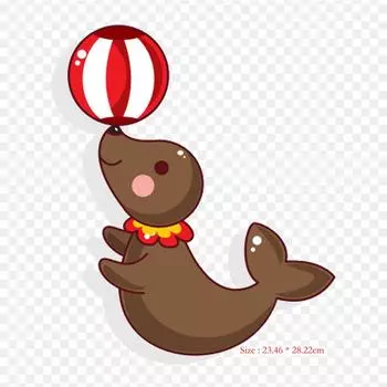 Бесплатный цирковой мультфильм цирк без роялти термопереносная печать виниловые заплатки наклейки для одежды аппликации своими руками моющиеся заплатки