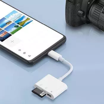 Беспроблемный USB C Card Reader для TF Camera SD Memory Card TypeC USB White typec