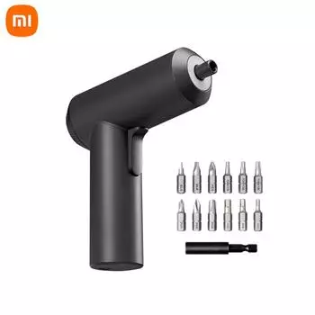 Беспроводная аккумуляторная электрическая отвертка Xiaomi Mijia, многоразмерная, 3,6 В, 2000 мАч, литий-ионная, 5 Нм, с 12 битами S2 для дома чёрный