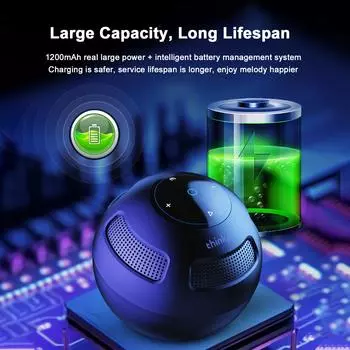 Беспроводная акустическая система TS5 BT 5.3 HighClear с громким стереозвуком и мощными басами, маленькая чёрный