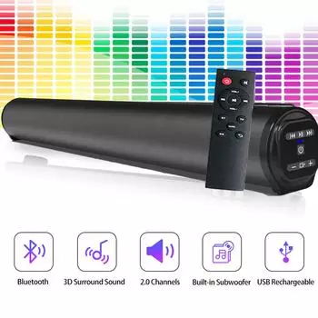 Беспроводная акустическая система звуковой панели Bluetooth Супермощный звуковой динамик Проводной беспроводной стереофонический стереопроектор объемного звучания для домашнего кинотеатра