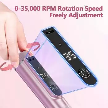 Беспроводная электрическая дрель для ногтей со светодиодным дисплеем, прямое и обратное направление, электронная пилка для ногтей, маникюрный набор для акриловых ногтей