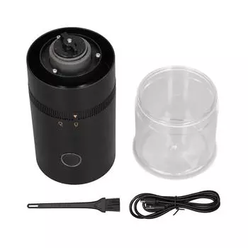 Беспроводная электрическая кофемолка с USB-зарядкой, портативная, акриловая, прозрачная, видимая для дома L чёрный