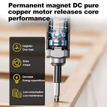 Беспроводная электрическая отвертка перезаряжаемая литиевая батарея мини-дрель 4.2V набор электроинструментов для домашнего хозяйства техническое обслуживание ремонт чёрный