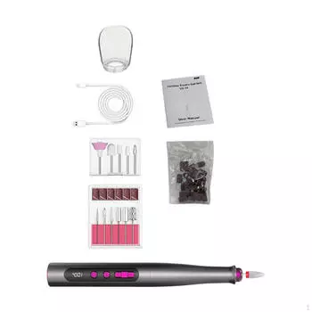 Беспроводная электрическая пилка для шлифовки ногтей с профессиональным ЖК-дисплеем, портативная для шлифования Argent