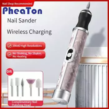 Беспроводная электрическая шлифовальная машинка для дизайна ногтей, 20000 об/мин, дрель для снятия ногтей, маникюрная портативная шлифовальная машина с зарядкой, магазин ногтей, специальная шлифовальная ручка