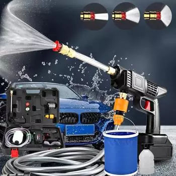 Беспроводная электрическая стиральная машина для автомобилей, портативный стиральный пистолет, перезаряжаемая машина для очистки водяного пистолета высокого давления чёрный