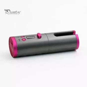 Беспроводная автоматическая плойка для волос с 6 регулируемыми температурами и таймером, перезаряжаемая, быстро нагревающаяся, портативная электрическая плойка для завивки волос, укладка волос розовый/золотой