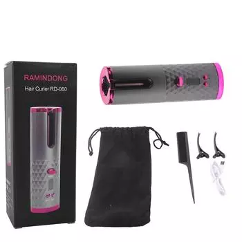 Беспроводная автоматическая плойка для завивки волос USB-перезаряжаемая портативная плойка для завивки волос Grey серый