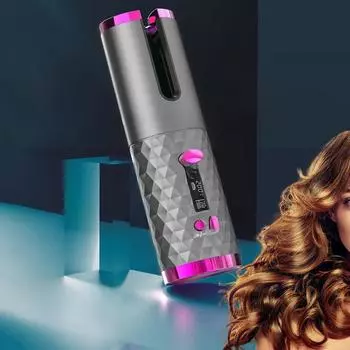 Беспроводная автоматическая плойка Mini USB с аккумулятором — бережно относится к волосам Digital Screen Without Power Bank