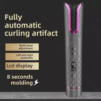 Беспроводная автоматическая вращающаяся плойка с ЖК-дисплеем Black JF-808