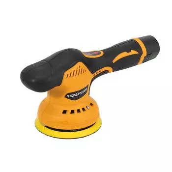 Беспроводная автомобильная буферная полировальная машинка, бесщеточная полировальная машина с литиевой аккумуляторной батареей 12 В с регулируемой регулировкой жёлтый