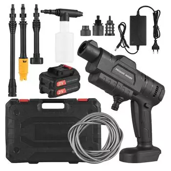 Беспроводная автомобильная мойка высокого давления, многофункциональный электрический очиститель с регулируемой насадкой 21 В EU Plug 2 Batteries