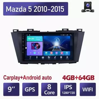 Беспроводная автомобильная стереосистема Carplay для Mazda 5 2010-2015 Android мультимедийный видеоплеер GPS-навигация WIFI 4 + 64 ГБ 2+32GB