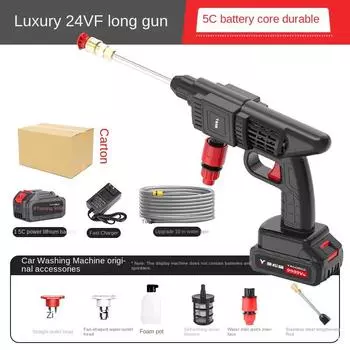 Беспроводная автомобильная стиральная машина высокого давления, мощная литиевая батарея, мощный пистолет для мойки автомобилей, перезаряжаемая портативная стиральная машина. 1 battery