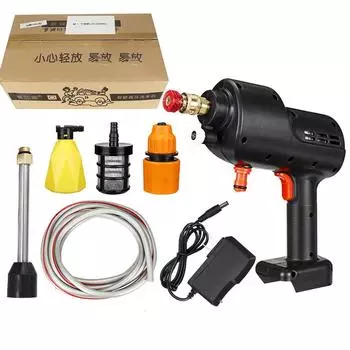 Беспроводная автомойка 12000 мАч 3 типа воды Самовсасывающая Мойка высокого давления для автомобиля Пеногенератор Перезаряжаемая для Аккумулятора Only machine