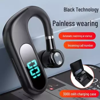 Беспроводная Bluetooth-гарнитура 2024 года: Долговечная конструкция с одним ухом для водителей с увеличенным сроком службы батареи black чёрный