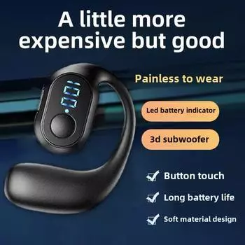 Беспроводная Bluetooth-гарнитура 2024 года с технологией костной проводимости, высоким качеством звука, длительным сроком службы батареи и конструкцией с креплением на ухе. Flagship model + bag белый