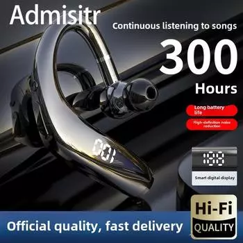 Беспроводная Bluetooth-гарнитура Business Single Ear Hanging Ear Беспроводная Bluetooth-гарнитура Extra Long Standby чёрный