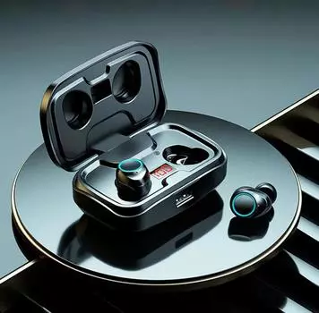 Беспроводная Bluetooth-гарнитура HIFI стерео спортивные водонепроницаемые наушники с сенсорным экраном и шумоподавлением с зарядным устройством