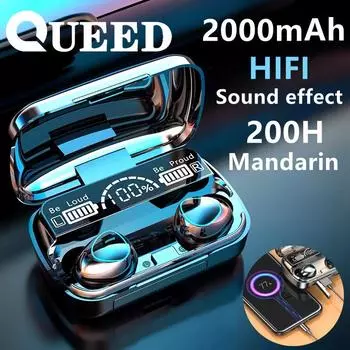 Беспроводная Bluetooth-гарнитура Inceive с трехэкранным номером показывает сверхбольшую электрическую мощность, высококачественные наушники с шумоподавлением чёрный