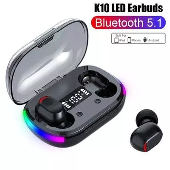 Беспроводная Bluetooth-гарнитура K10 TWS со светодиодным дисплеем Air Pro Earbuds с микрофоном Беспроводные наушники с шумоподавлением Bluetooth-наушники