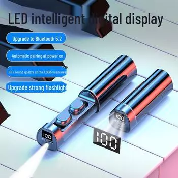 Беспроводная Bluetooth-гарнитура N21 Mini True Wireless с сенсорным управлением и светодиодным дисплеем чёрный