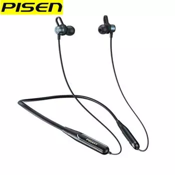 Беспроводная Bluetooth-гарнитура PISEN, подвесная шейная гарнитура для спорта, бега, подходит для Apple, Huawei, Xiaomi, сверхдлительное время автономной работы, гарнитура, наушники чёрный