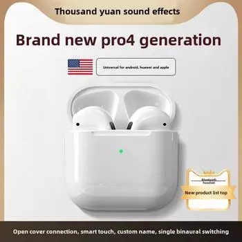 Беспроводная Bluetooth-гарнитура Pro4 с двумя наушниками и длительным временем работы в режиме ожидания Pro4-Small Four, Boxed чёрный