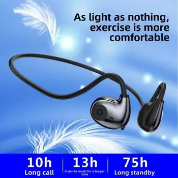 Беспроводная Bluetooth-гарнитура с костно-воздушной проводимостью для бега и упражнений против пота чёрный