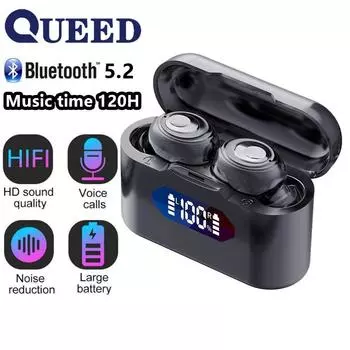 Беспроводная Bluetooth-гарнитура с номером ключа, электрическим отсеком, сверхдлительным временем автономной работы, наушниками чёрный